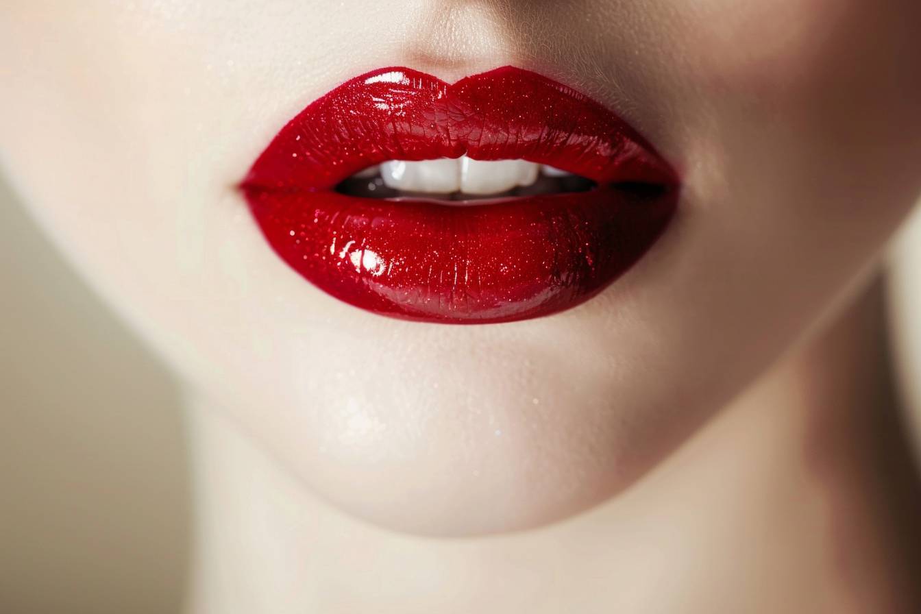 Application du rouge à lèvres Application du rouge à lèvres